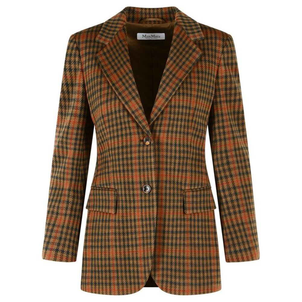 Max Mara Galosce' Blazer In Virgin Wool Blend Leather Women